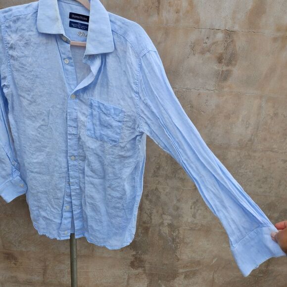 Oliver wicks tessitura Monti Italian linen button up shirt - Picture 3 of 6